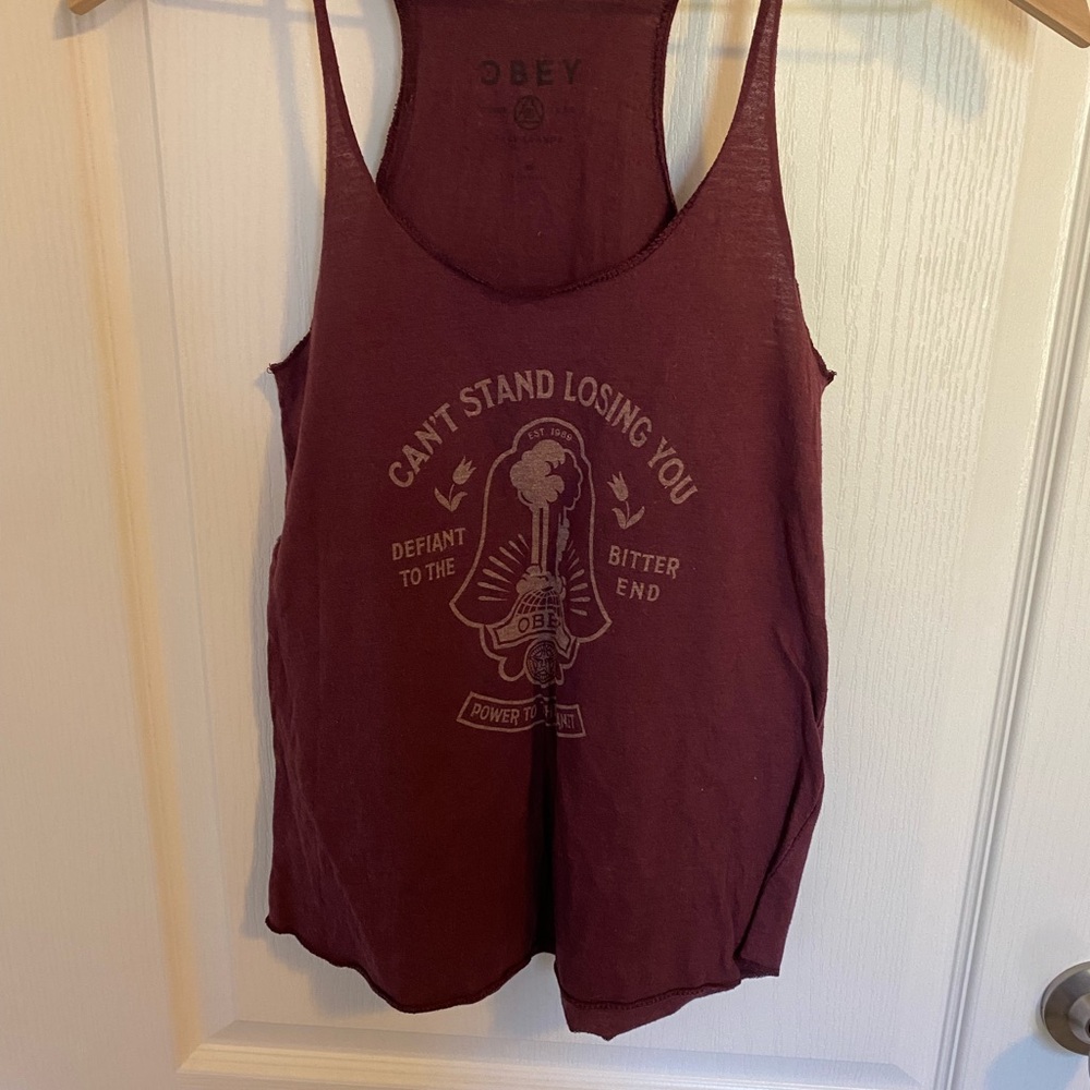 PacSun Obey Women's Maroon Tank Top
